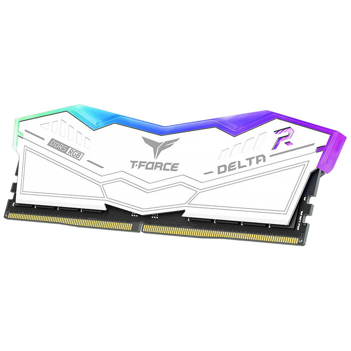 Memoria RAM DDR5 32GB 6000MT/s TEAMGROUP T-FORCE DELTA RGB 1x32GB Blanco FF4D532G6000HC38A01