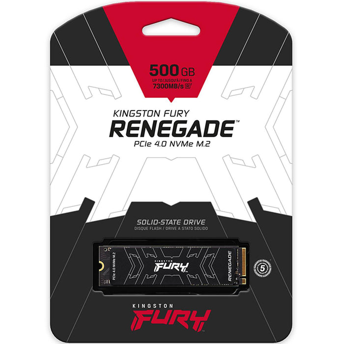 Unidad De Estado Solido SSD M.2 500GB KINGSTON FURY Renegade NVMe PCIe 4.0 7300/3900 MB/s SFYRS/500G