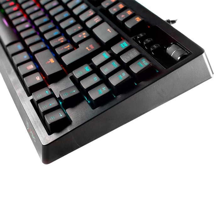 Teclado Gamer Mecanico VSG Quasar Switch Azul RGB Negro VG-K387-BLK-BLU