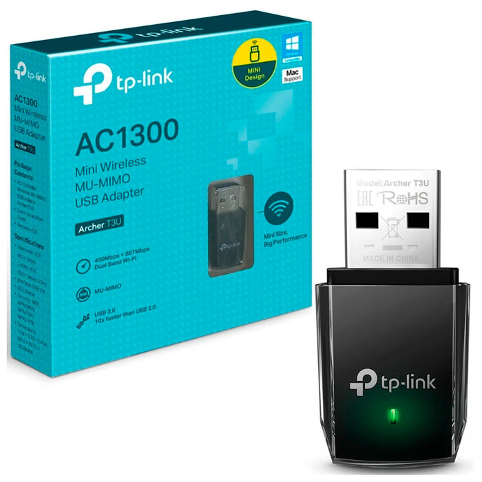 Adaptador Inalambrico USB TP-LINK ARCHER T3U Dual Band 802.11ac 1300Mbps