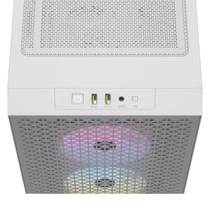 Gabinete Gamer CORSAIR 3000D AIRFLOW RGB ATX 3 Fan Cristal Templado Blanco CC-9011256-WW