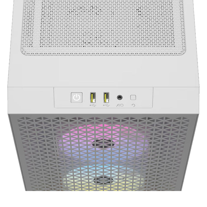 Gabinete Gamer CORSAIR 3000D AIRFLOW RGB ATX 3 Fan Cristal Templado Blanco CC-9011256-WW