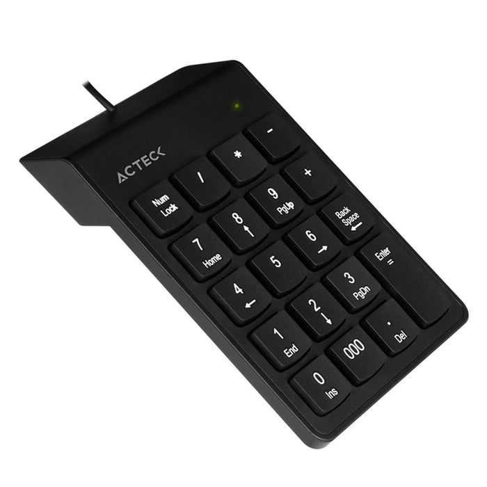 Teclado Numerico ACTECK INSPIRE TN220 Alambrico USB Delgado Negro AC-932622