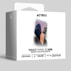 Soporte de Monitor para celular ACTECK VAULT WING SC406 Clip Sujetador Negro AC-936576