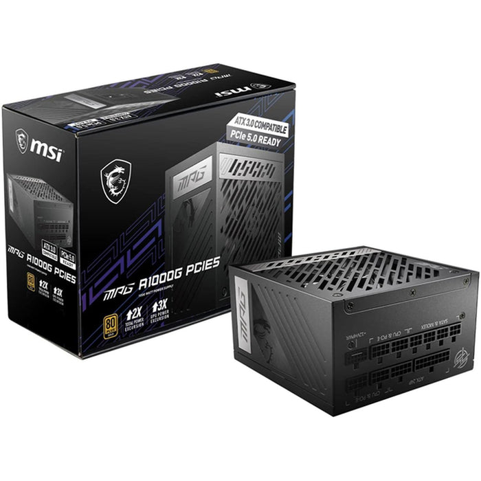 Fuente de Poder PC Gamer 1000W MSI MPG A1000G PCIE5 80 Plus Gold ATX Modular