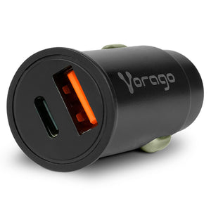 Cargador para auto VORAGO Carga Rapida USB USB-C Negro AU-305