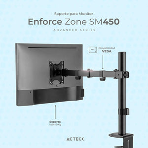 Soporte de escritorio ACTECK ENFORCE ZONE SM450 Para Monitor Ajustable Negro AC-934596