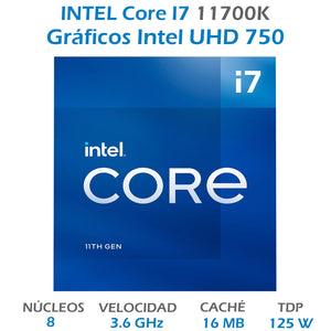 Procesador INTEL Core I7 11700K 3.60GHz 8 Core 1200 BX8070811700K
