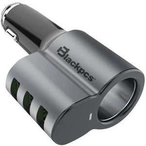 Manos Libres Bluetooth Cargador Auto 3 ptos USB BLACKPCS EPI053BT-BL