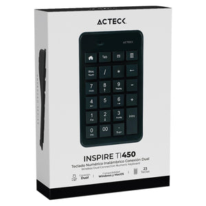 Teclado Numerico ACTECK Inspire PAD TN450 Inalambrico USB 2.4Ghz Negro AC-934176