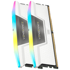 Memoria RAM DDR5 64GB 5200MT/s CORSAIR VENGEANCE RGB 2x32GB Blanco CMH64GX5M2B5200C40W