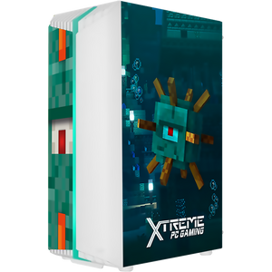 Gabinete Gamer XTREME PC GAMING Minecraft Elder Guardian Edition CXTEGBIGN Media Torre ATX/Micro ATX/ITX Fan 1x120mm Cristal Templado RGB Verde