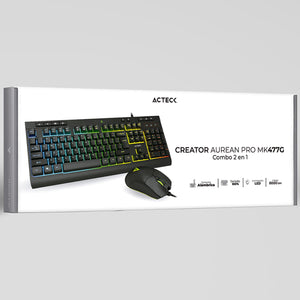 Kit Teclado y Mouse ACTECK CREATOR AUREAN PRO MK477G Alambrico USB LED AC-936750
