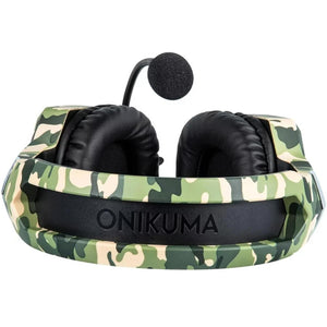 Audifonos Gamer ONIKUMA K8 Ajustable Microfono 3.5mm LED PC PS4 Xbox One Switch Camuflaje Verde