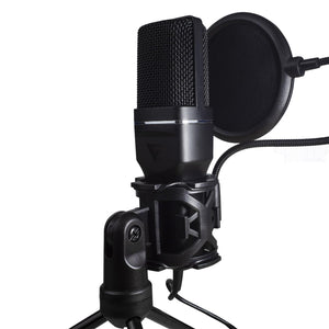 Microfono Profesional GAME FACTOR MCG601 USB Tripie Negro
