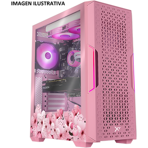 Gabinete Gamer XTREME PC GAMING Sakura Pink Edition CXTSPSTPK Media Torre ATX/Micro ATX/ITX Fan 2x120mm Cristal Templado ARGB Rosa