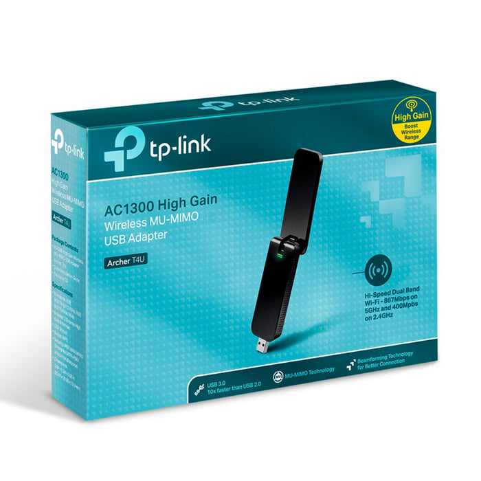 Adaptador Inalambrico USB TP-LINK ARCHER T4U Dual Band 802.11ac 1300Mbps