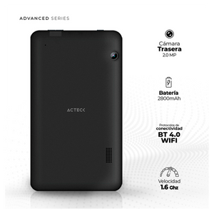 Tablet ACTECK Chill Plus TP470 Quad Core 2GB 16GB Android 12 Negro AC-934312