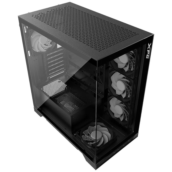 Gabinete Gamer XPG INVADER X ATX Media Torre 5 Fan Cristal Templado USB-C Negro INVADERXMT-BKCWW