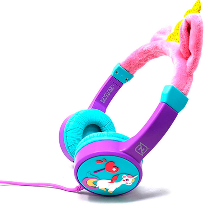 Audifonos Kids NECNON Hipoalergenico Jack 3.5 x 2 Ajustable NBHK-UNICORN