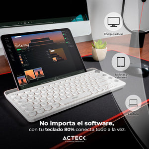 Kit Teclado y Mouse ACTECK Inalambrico 2.4GHz 1600DPI Blanco