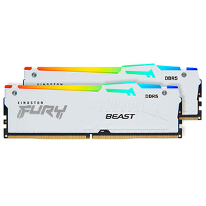 Memoria RAM DDR5 64GB 5600MT/s KINGSTON FURY BEAST RGB 2x32GB Blanco KF556C36BWEAK2-64
