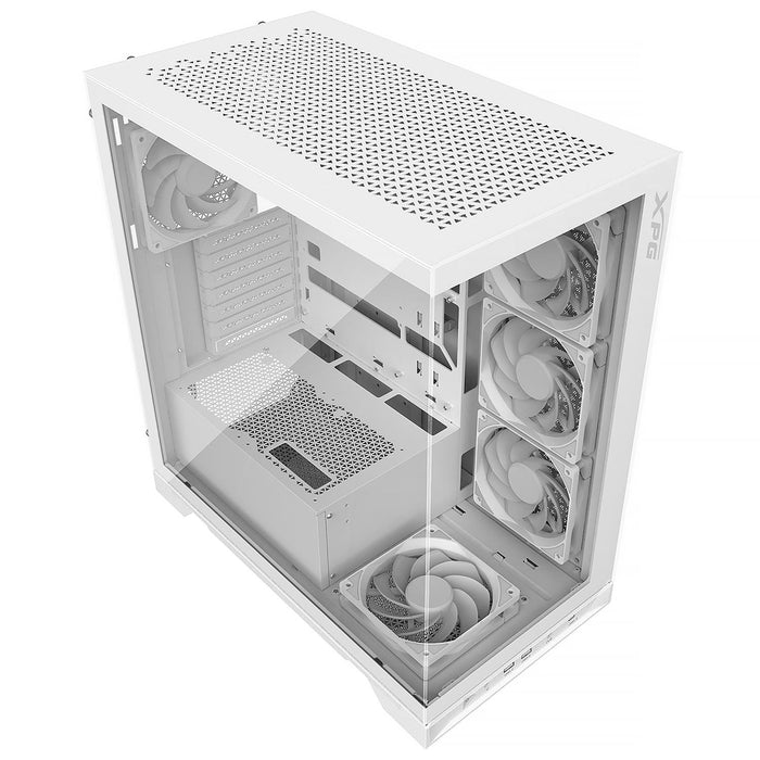 Gabinete Gamer XPG INVADER X ATX Media Torre 5 Fan Cristal Templado USB-C Blanco INVADERXMT-WHCWW