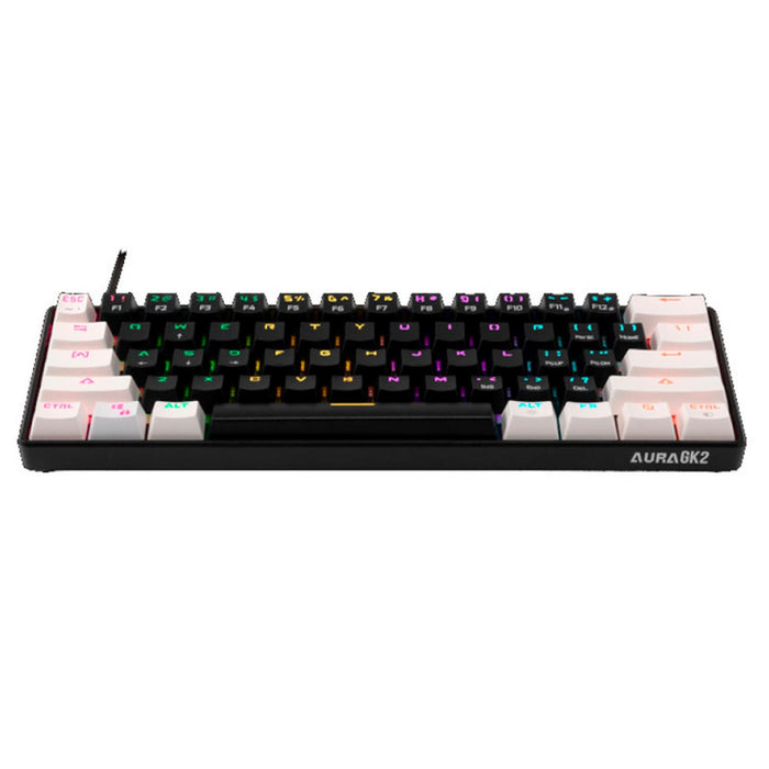 Teclado Gamer Mecanico GAMDIAS AURA GK2 Switch Red USB Iluminacion LED Negro