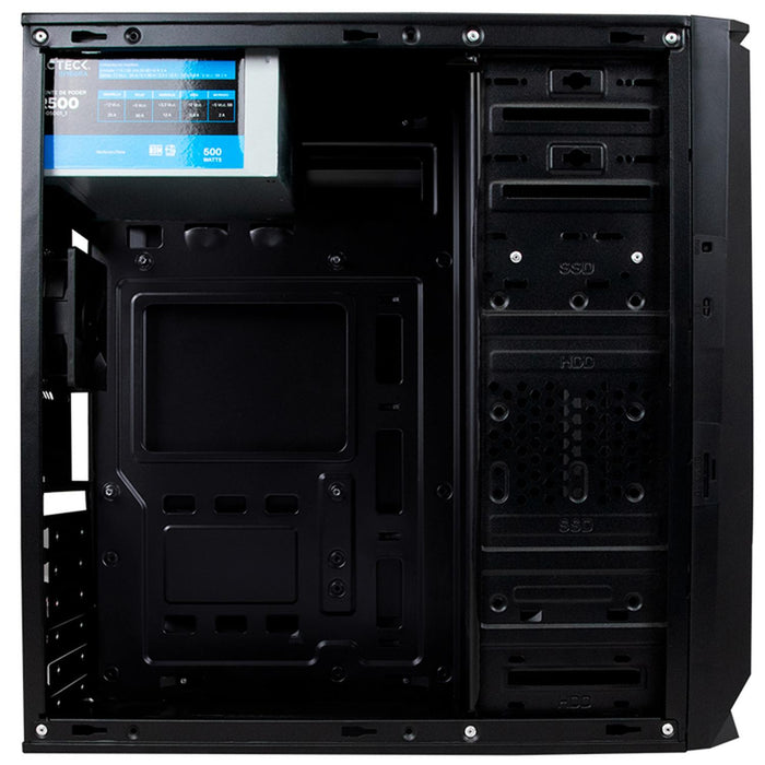 Gabinete ACTECK TURIN GM270 ATX Media Torre Fuente 500W Metal Negro AC-932578