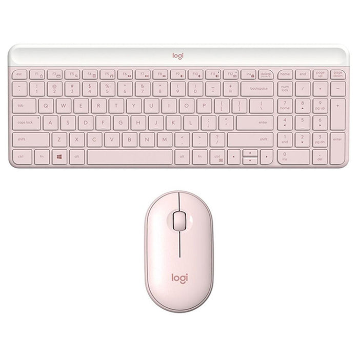 Kit Teclado Mouse LOGITECH MK470 Slim Inalambrico Rosa 920-011312