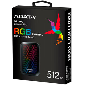 Unidad de Estado Solido SSD Externo 512GB ADATA SE770G USB-C 1000/800 MB/s ASE770G-512GU32G2-CB