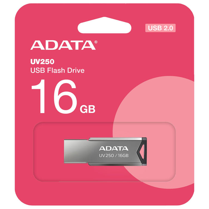 Memoria USB 16GB ADATA UV250 2.0 Flash Drive Plata AUV250-16G-RBK