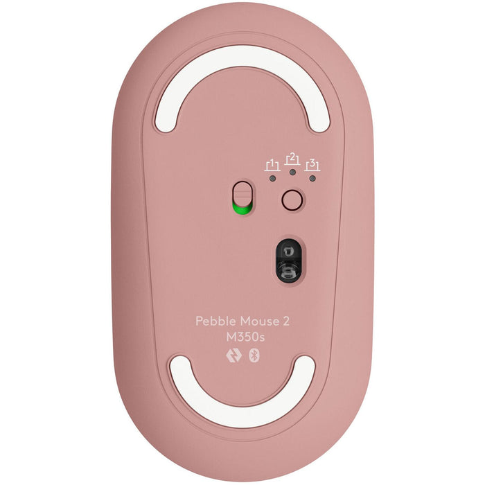 Mouse Inalambrico LOGITECH PEBBLE M350s Bluetooth 4000DPI Rosa 910-007048