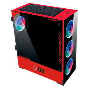 Gabinete Gamer XTREME PC GAMING Evangelion 02 Edition Torre Completa E-ATX 4 Fan Cristal Templado ARGB Rojo