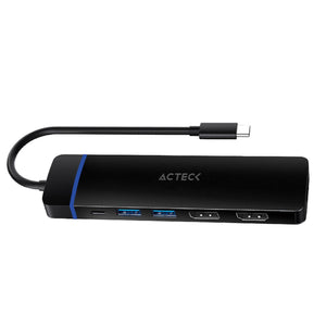 HUB ACTECK GATE 8V DH676 Multipuerto 8 en 1 USB-C HDMI DisplayPort Micro SD Negro AC-936477