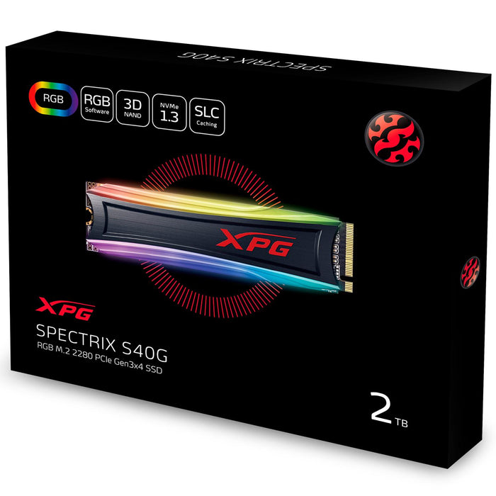 Unidad de Estado Solido SSD M.2 2TB XPG SPECTRIX S40G NVMe PCIe 3.0 3500/1900 MB/s AS40G-2TT-C