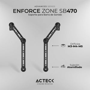 Soporte Universal para Barra de Sonido ACTECK ENFORCE ZONE SB470 Soporta 15Kg Negro AC-937221