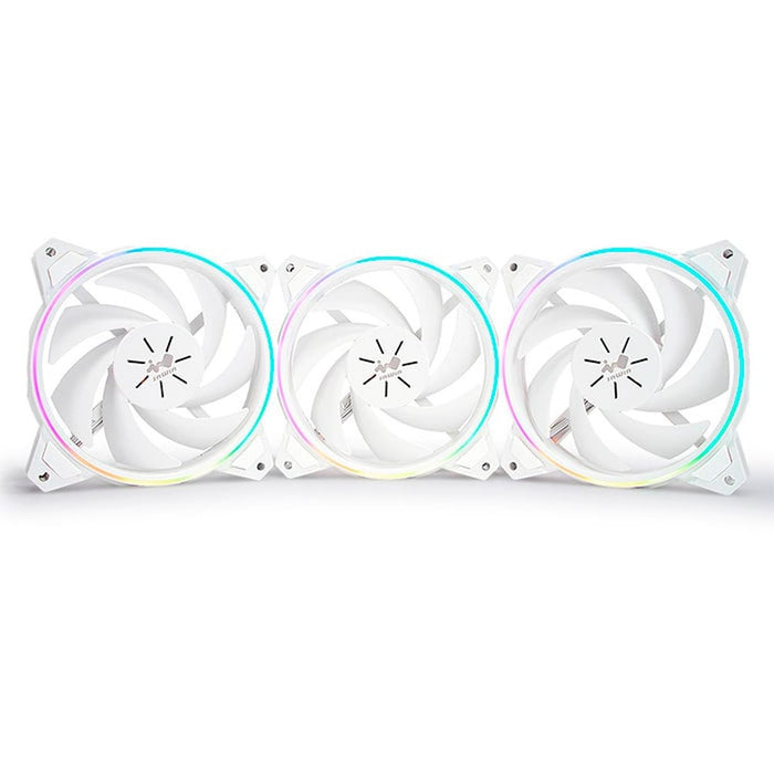 Kit 3 Ventiladores Gamer IN WIN SIRIUS PURE ASP120 120mm RGB Blanco ASP120FAN-3PK