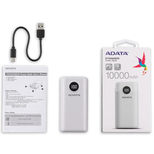 Power Bank 10000MAH ADATA P10000QCD Bateria Portatil Tipo C Celulares