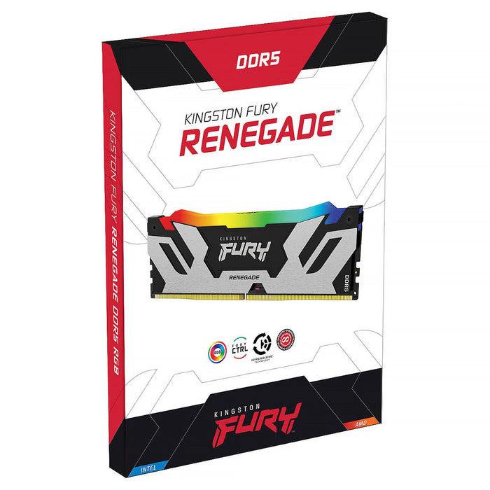 Memoria RAM DDR5 16GB 6000MT/s KINGSTON FURY RENEGADE RGB 1x16GB Plata KF560C32RSA-16