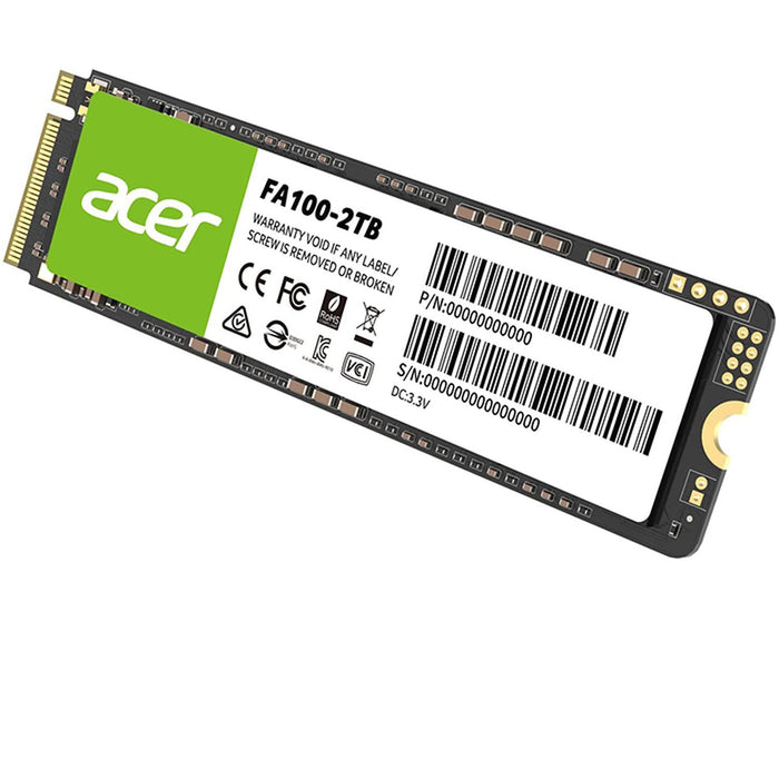 Unidad de Estado Solido SSD M.2 2TB ACER FA100 NVMe PCIe 3.0 3000/2700 MB/s BL.9BWWA.121