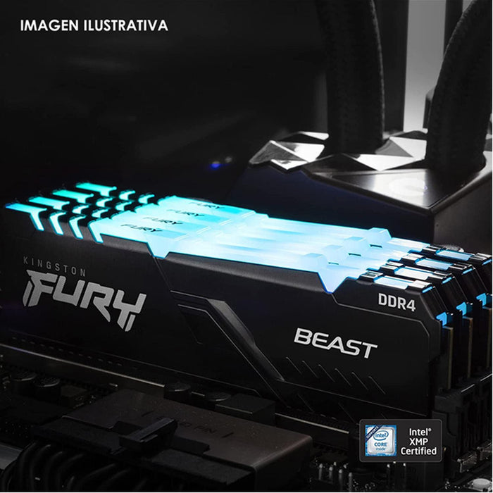 Memoria RAM DDR4 16GB 3200MHz KINGSTON FURY BEAST RGB 1x16GB Negro KF432C16BB1A/16