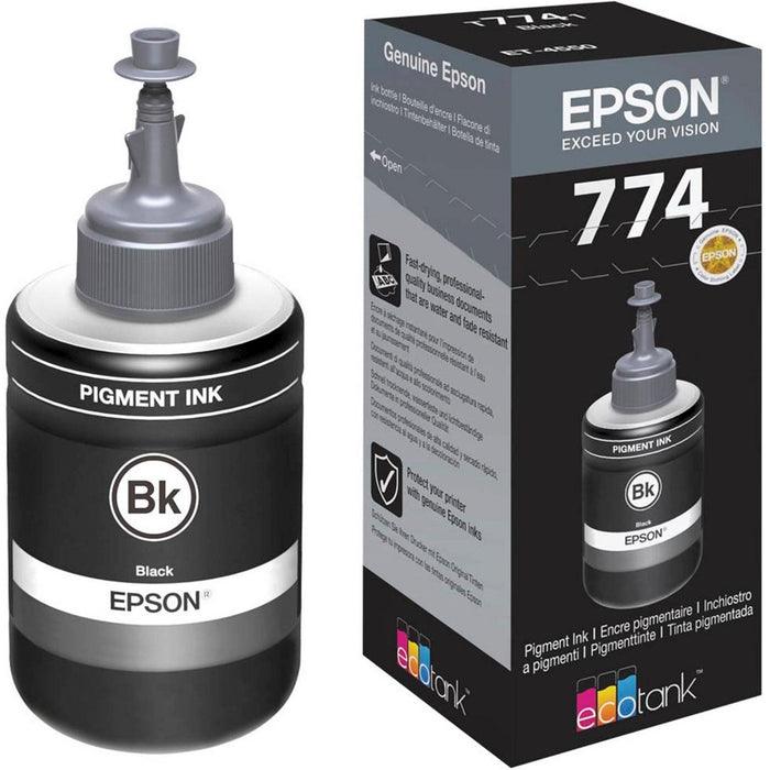 Botella Tinta EPSON T774 M100 M105 M200 M205 Negro T774120-AL