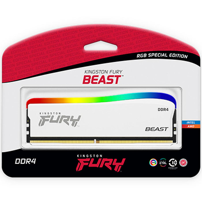 Memoria RAM DDR4 16GB 3600MHz KINGSTON FURY BEAST RGB SE 1x16GB Blanco KF436C18BWA/16