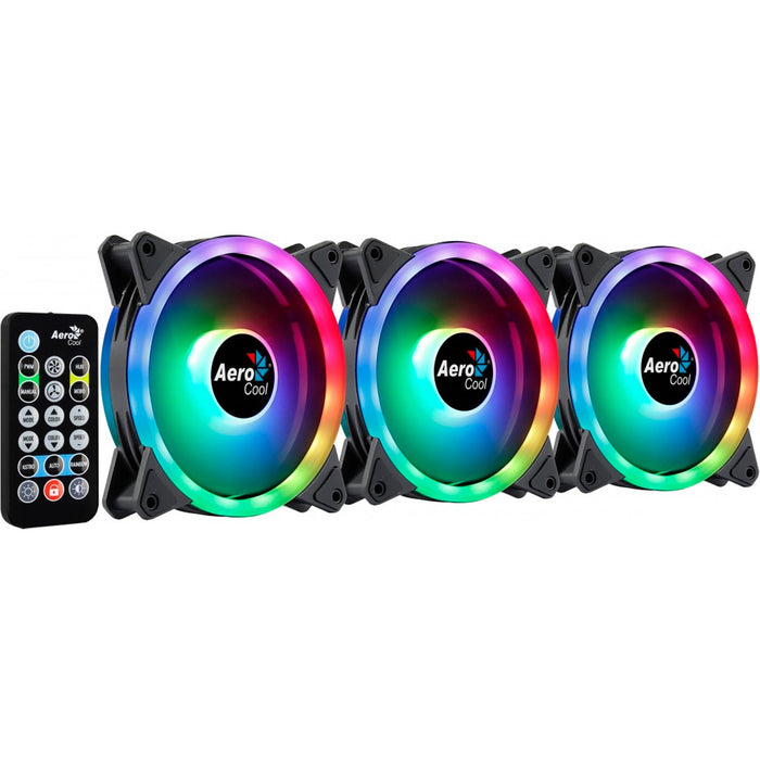 Kit 3 Ventiladores AEROCOOL DUO 12 PRO RGB 120mm + Control