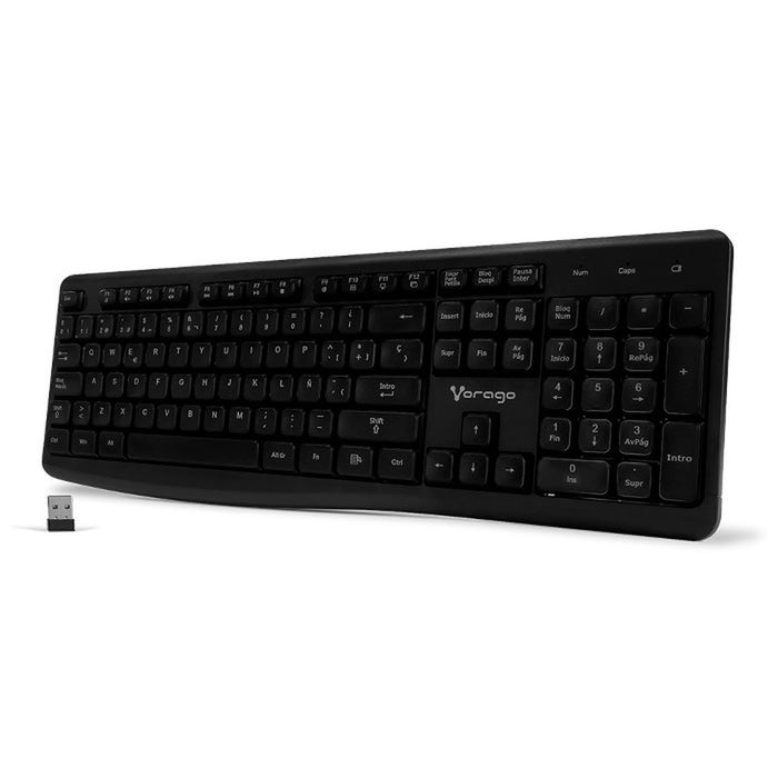 Teclado Inalambrico VORAGO Multimedia Negro KM-200-V2