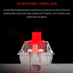 Teclado Gamer Mecanico VSG Quasar Switch Rojo RGB Blanco VG-K387-WHT-RED