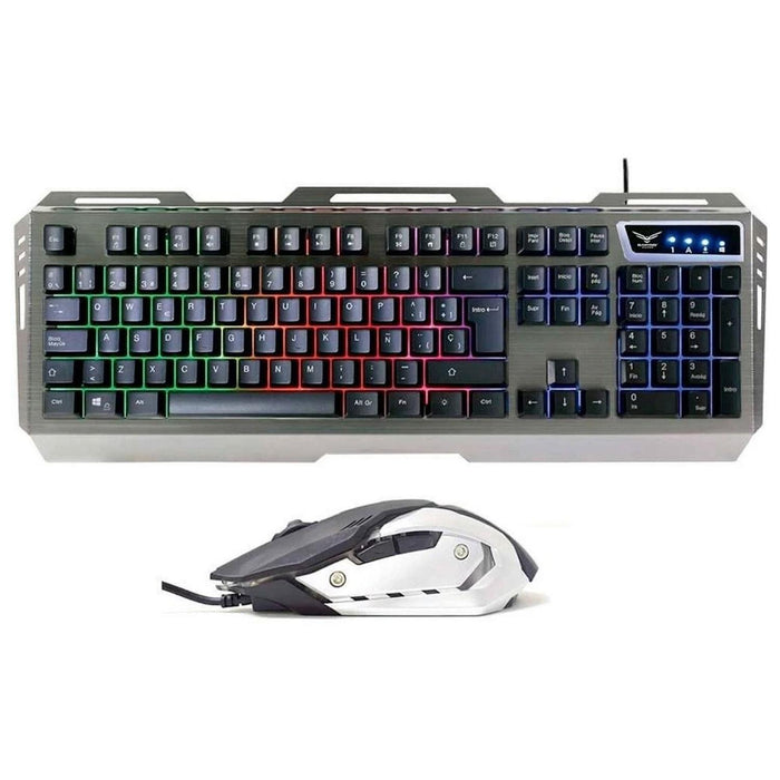 Kit Teclado y Mouse NACEB CYBORG USB RGB NA-0911