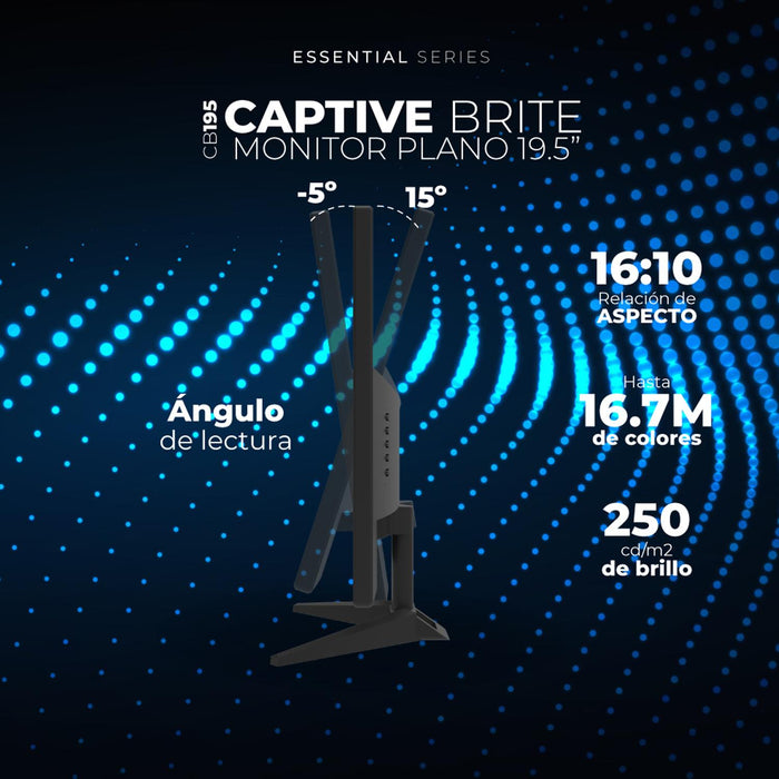 Monitor 19.5 ACTECK CAPTIVE BRITE CB195 5Ms 60Hz HD TN LED VGA HDMI AC-939409