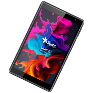 Tablet 8” STYLOS Taris V2 Quad Core 2GB 32GB WiFi Android 11 Funda TPU USB-C Morado STTA81M